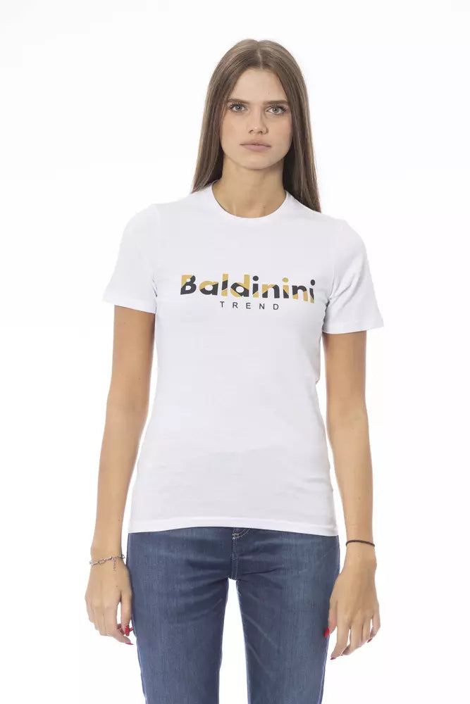 Baldinini Trend White Cotton Women T-Shirt | Regal Royce
