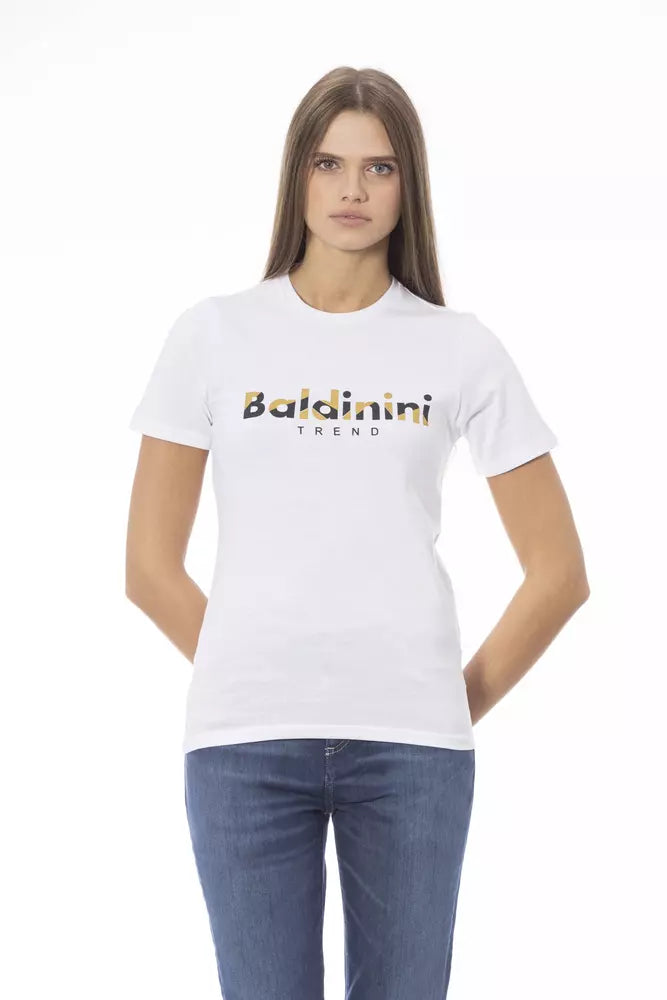Baldinini Trend White Cotton Women T-Shirt | Regal Royce