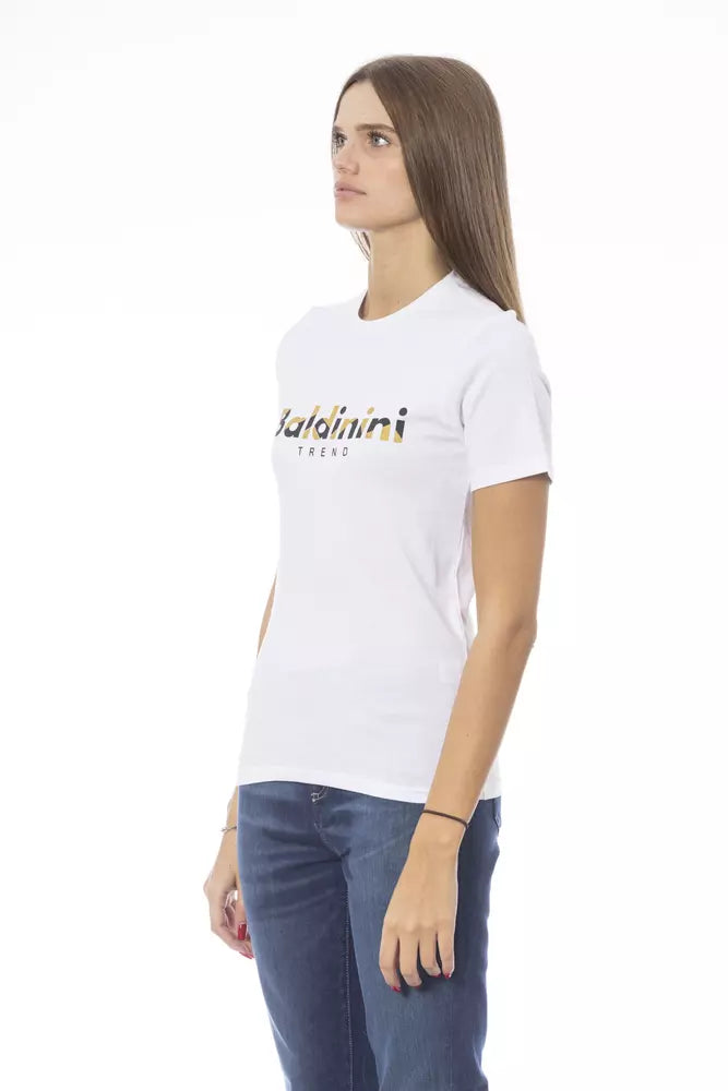 Baldinini Trend White Cotton Women T-Shirt | Regal Royce