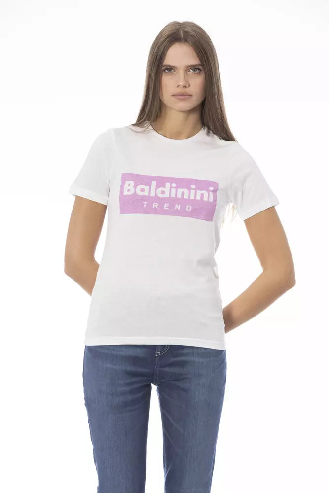 Baldinini Trend White Cotton Women T-Shirt | Regal Royce
