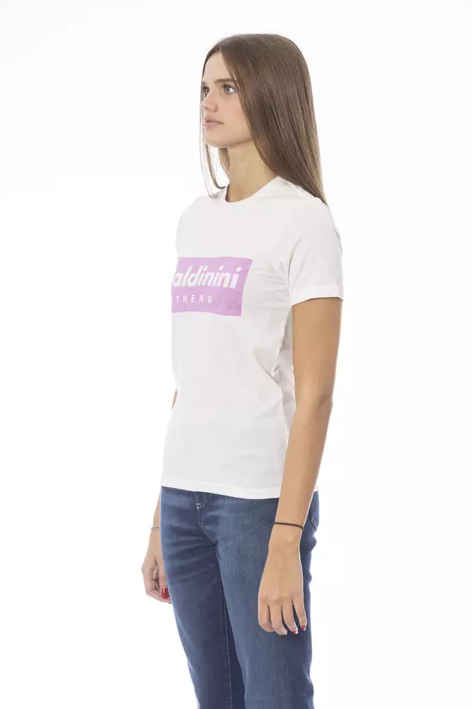 Baldinini Trend White Cotton Women T-Shirt | Regal Royce