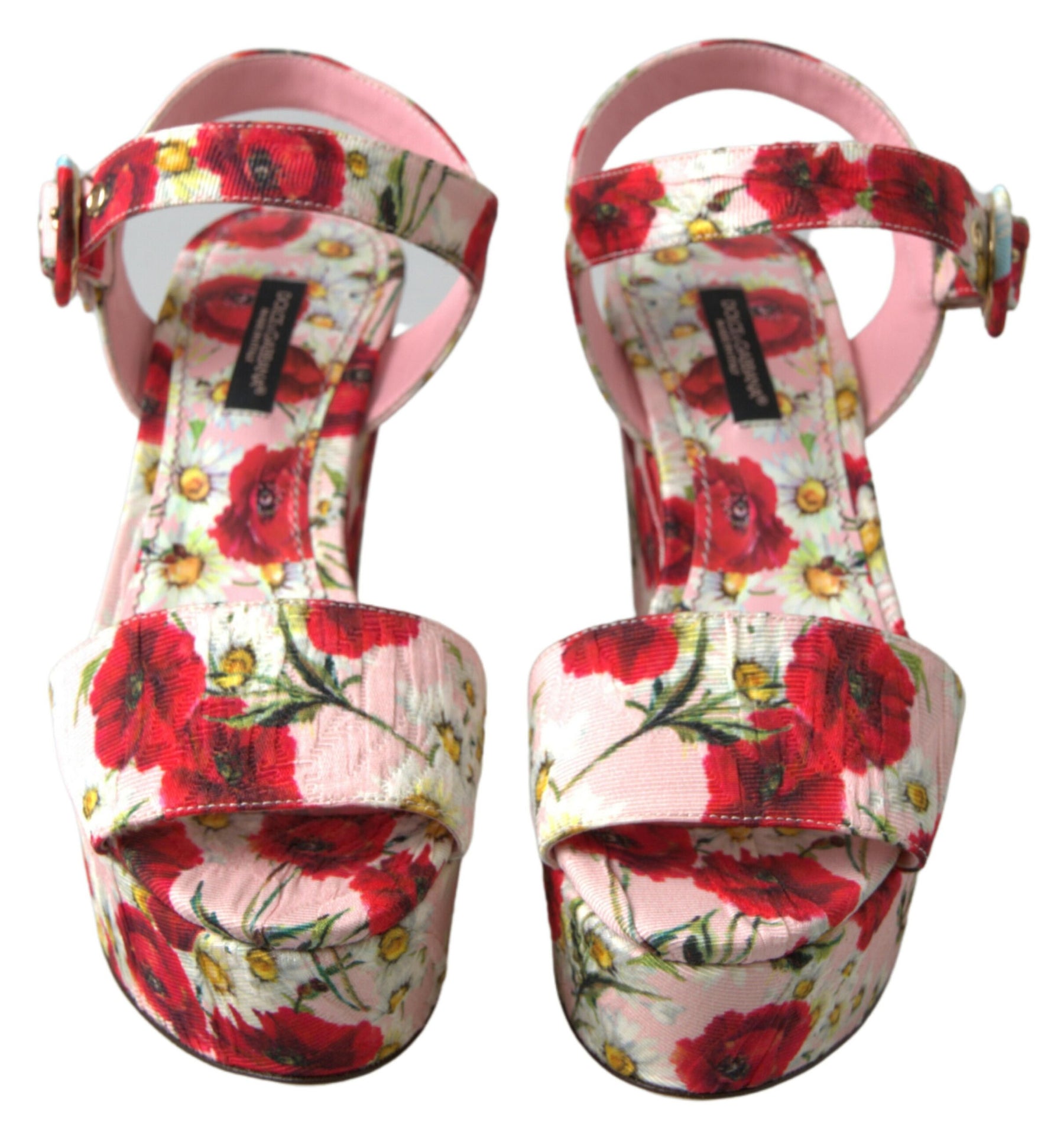 Dolce & Gabbana Multicolor floral print Wedges Floral Ankle Strap Sandals | Regal Royce