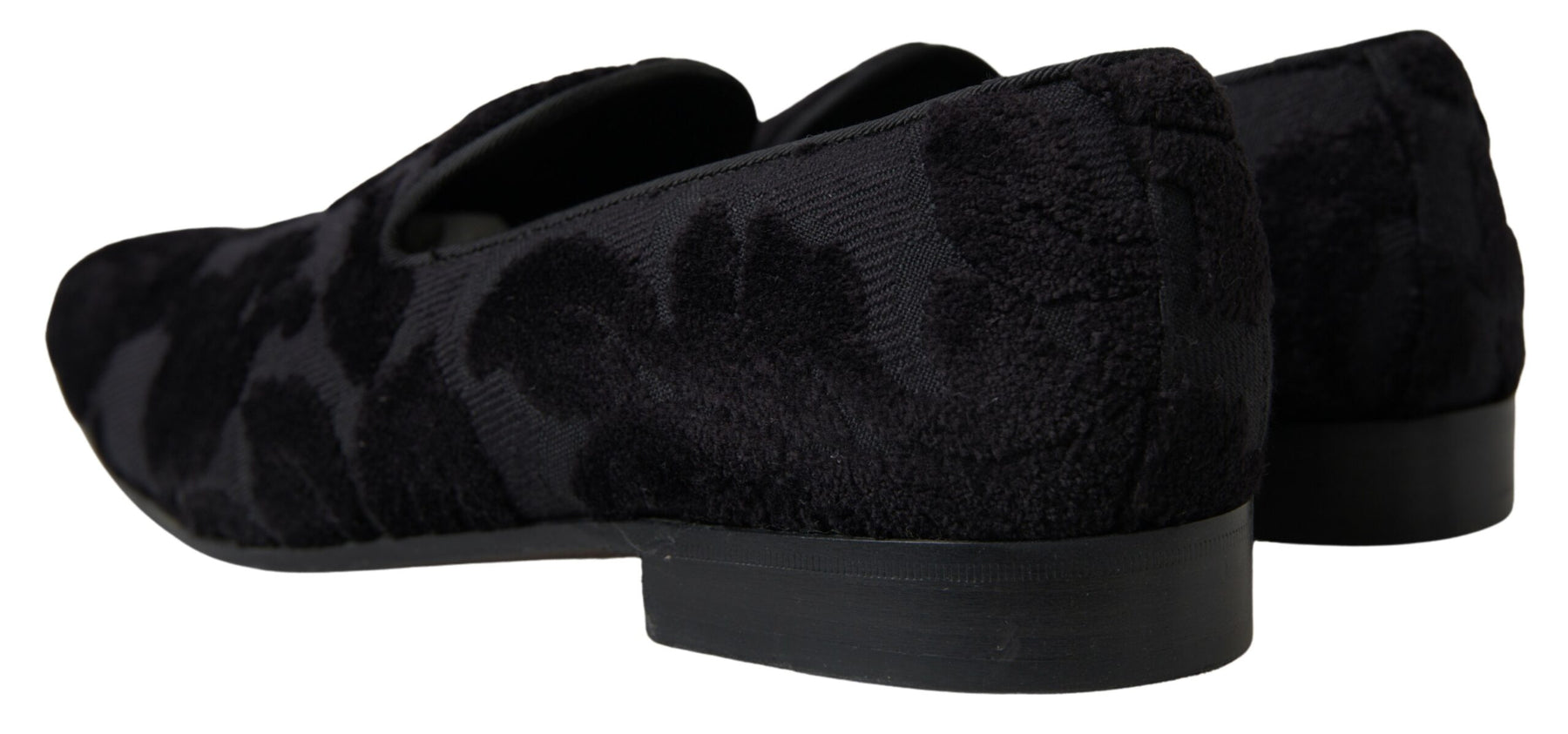 Dolce & Gabbana Black Brocade Loafers Formal Shoes | Regal Royce