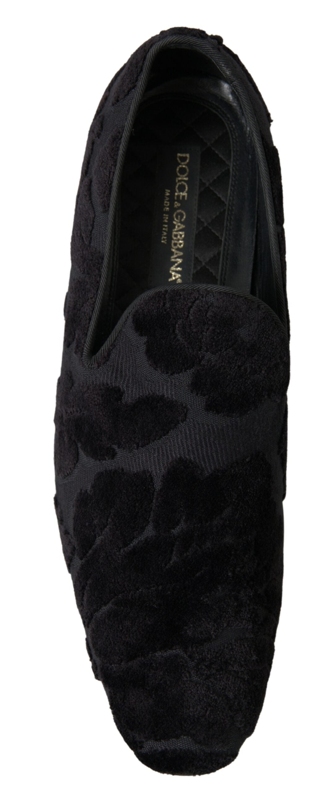 Dolce & Gabbana Black Brocade Loafers Formal Shoes | Regal Royce