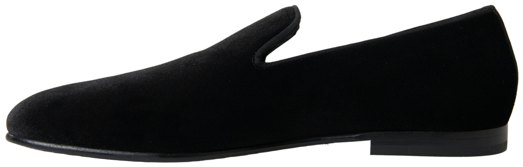 Dolce & Gabbana Black Velvet Loafers Formal Shoes | Regal Royce