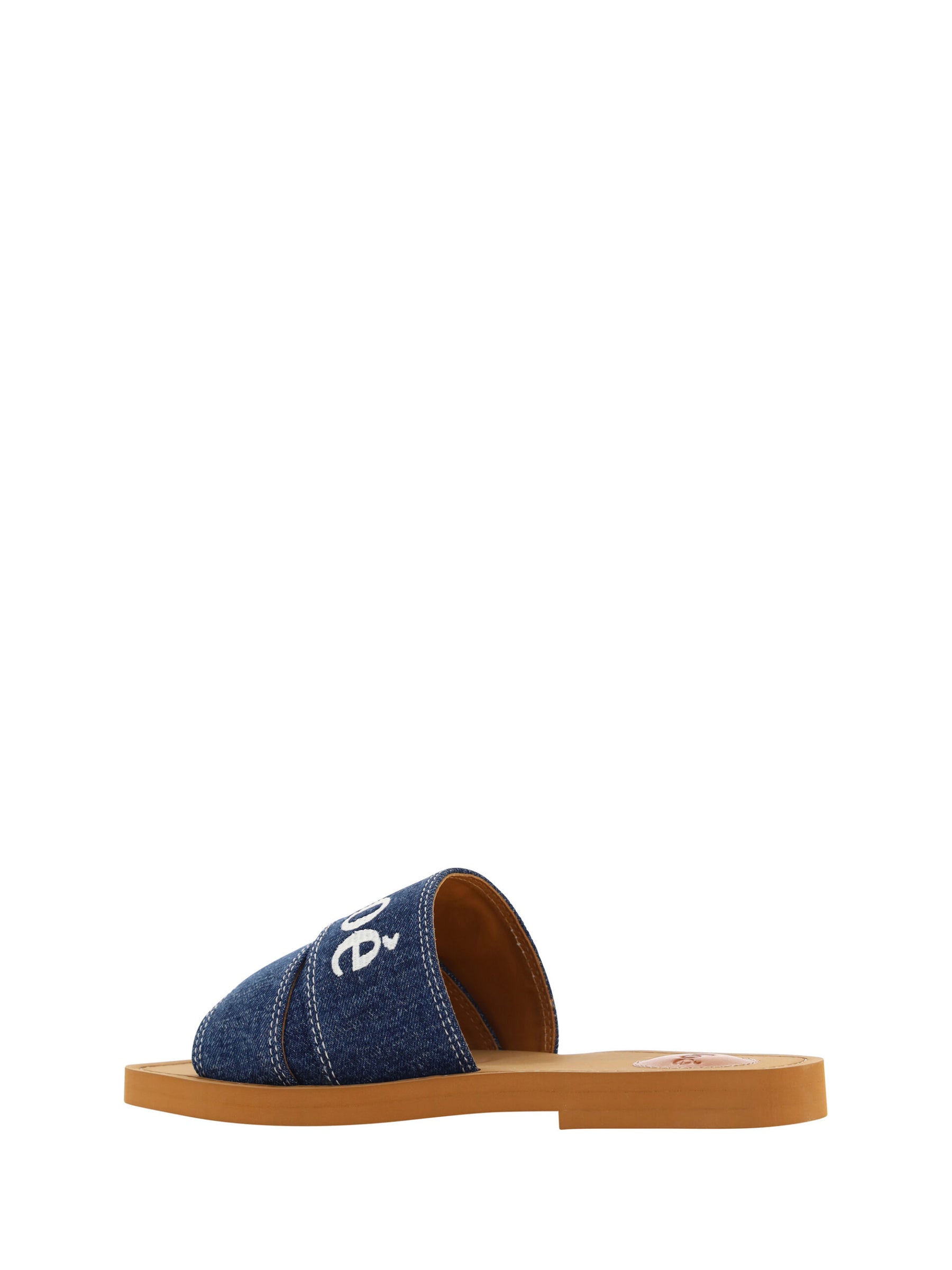 Chloé Denim Blue Cotton Slides Woody Sandals | Regal Royce