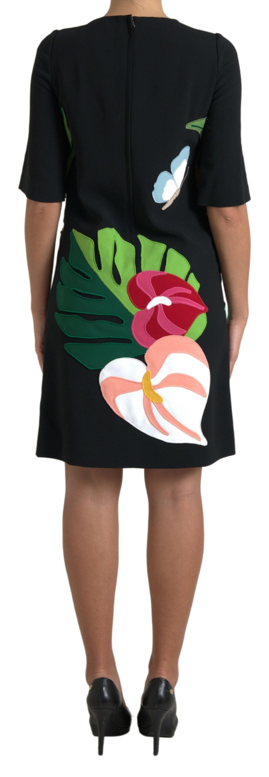 Dolce & Gabbana Black Tiger Jungle Print Sheath Stretch Dress | Regal Royce