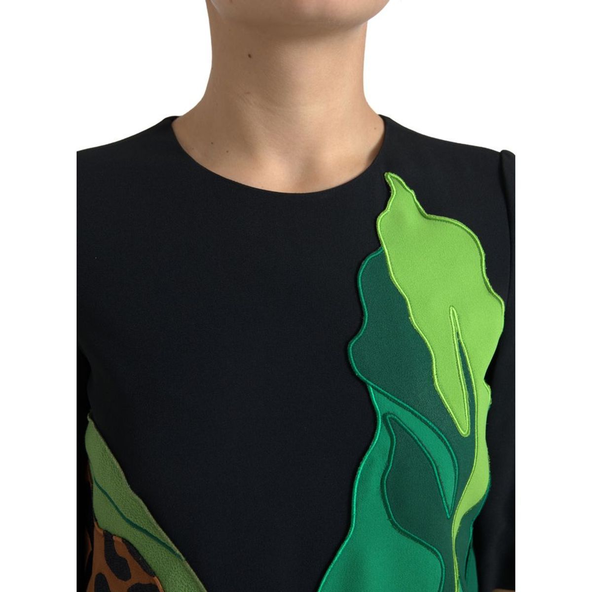 Dolce & Gabbana Black Tiger Jungle Print Sheath Stretch Dress | Regal Royce