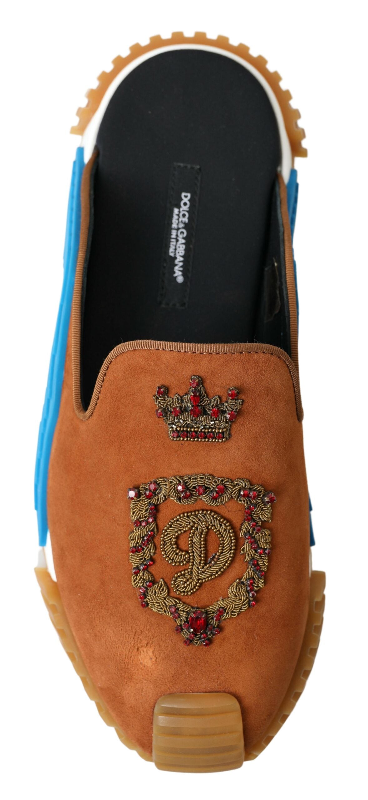 Dolce & Gabbana Brown Suede Crown Logo NS1 Slides Sandals | Regal Royce