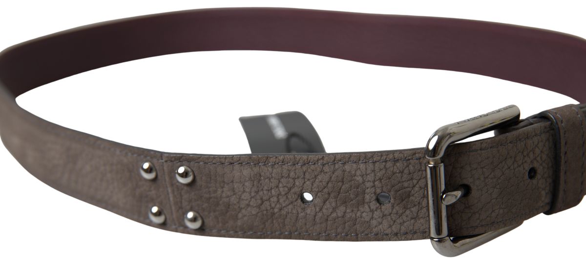 Dolce & Gabbana Brown Leather Metal Buckle Men Cintura Belt | Regal Royce