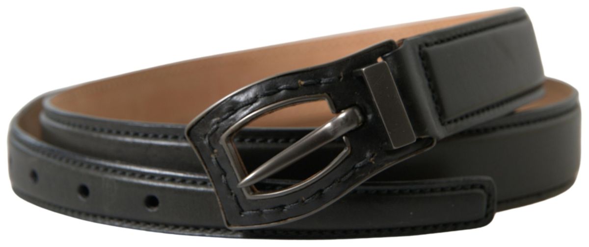 Ermanno Scervino Black Leather Metal Buckle Cintura Belt | Regal Royce