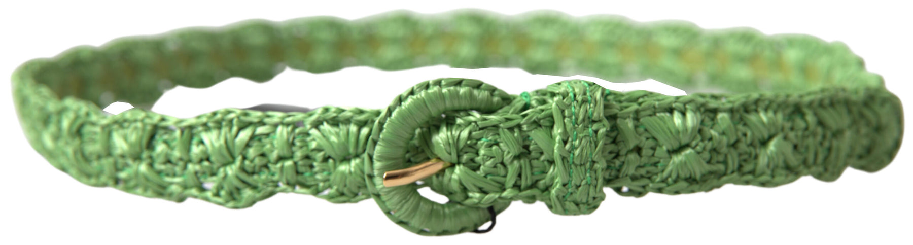 Dolce & Gabbana Green Viscose Weaved Skinny Waist Belt | Regal Royce