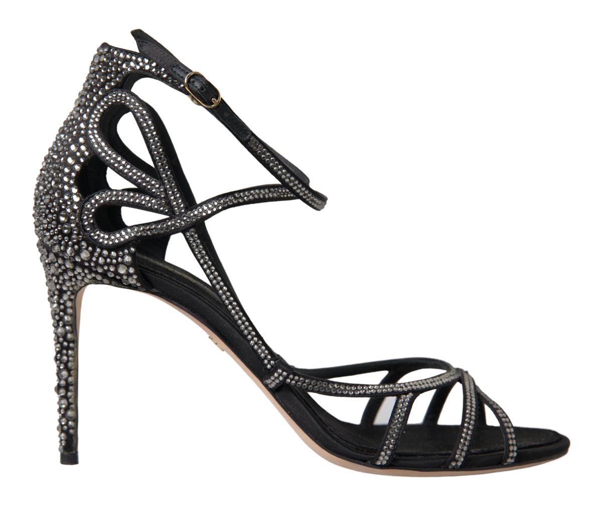 Dolce & Gabbana Rhinestone Stiletto Sandal Satin Shoes | Regal Royce