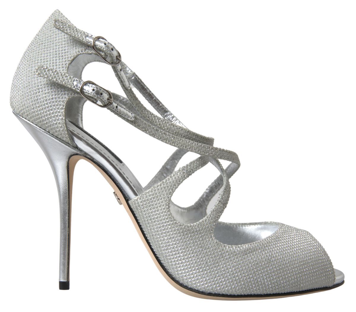 Dolce & Gabbana Silver Shimmers Sandals Heel Pumps Shoes | Regal Royce