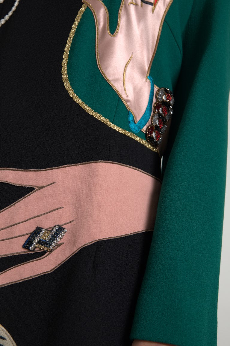 Dolce & Gabbana Multicolor Long Sleeves A-line Maxi Dress | Regal Royce