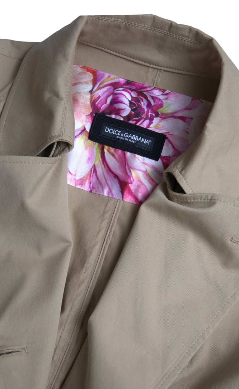 Dolce & Gabbana Khaki Double Breasted Trench Coat Jacket | Regal Royce