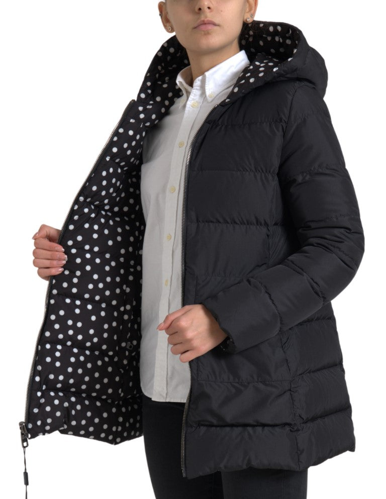 Dolce & Gabbana Black Polyester Hooded Reversible Jacket | Regal Royce