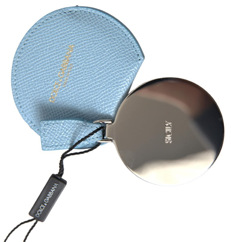 Dolce & Gabbana Light Blue Calfskin Leather Mirror Holder | Regal Royce