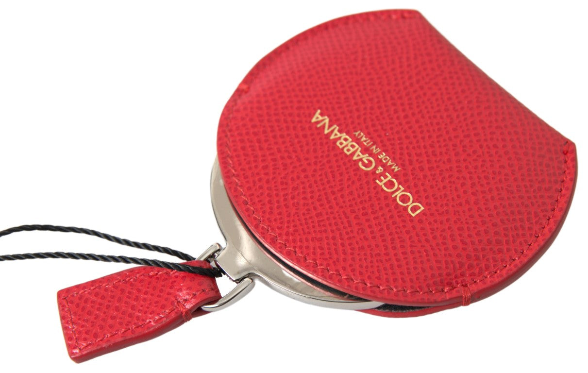 Dolce & Gabbana Red Calfskin Leather Hand Mirror Holder | Regal Royce