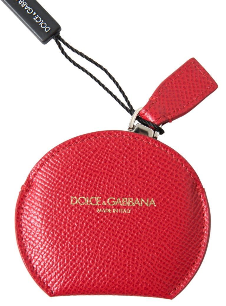 Dolce & Gabbana Red Calfskin Leather Hand Mirror Holder | Regal Royce
