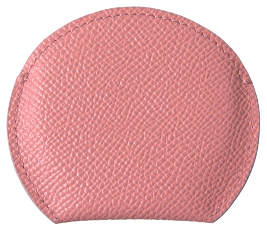 Dolce & Gabbana Pink Calfskin Leather Round Mirror Holder | Regal Royce