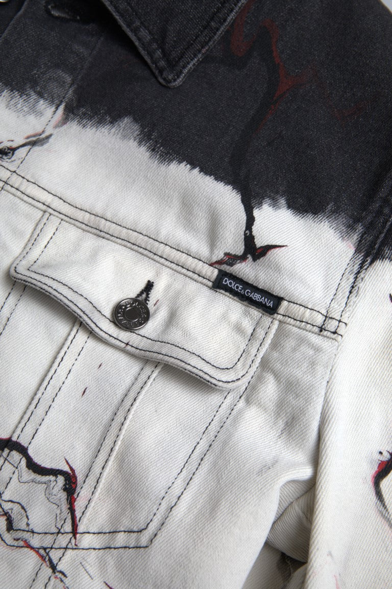 Dolce & Gabbana Multicolor Cotton Collared Denim Jacket | Regal Royce