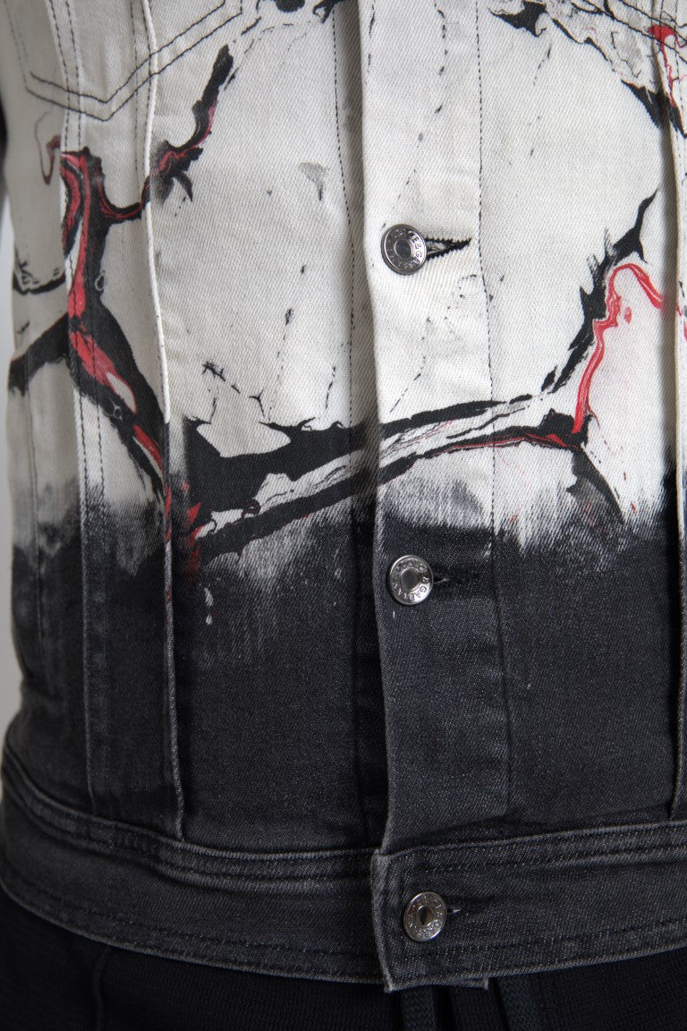 Dolce & Gabbana Multicolor Cotton Collared Denim Jacket | Regal Royce