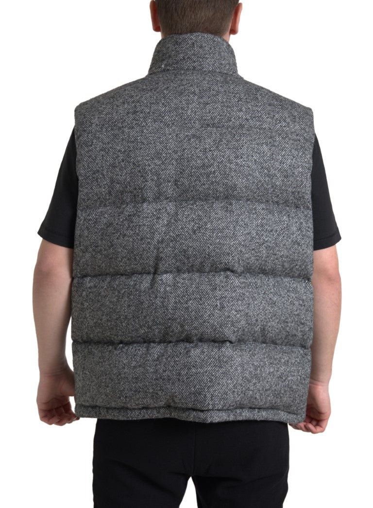 Dolce & Gabbana Elegant Chevron Knit Wool Blend Vest Jacket | Regal Royce