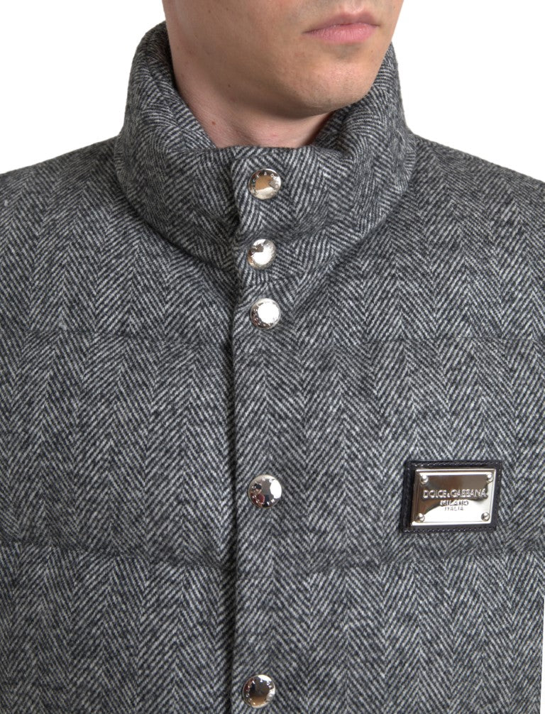 Dolce & Gabbana Elegant Chevron Knit Wool Blend Vest Jacket | Regal Royce
