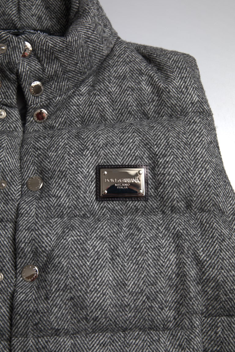 Dolce & Gabbana Elegant Chevron Knit Wool Blend Vest Jacket | Regal Royce