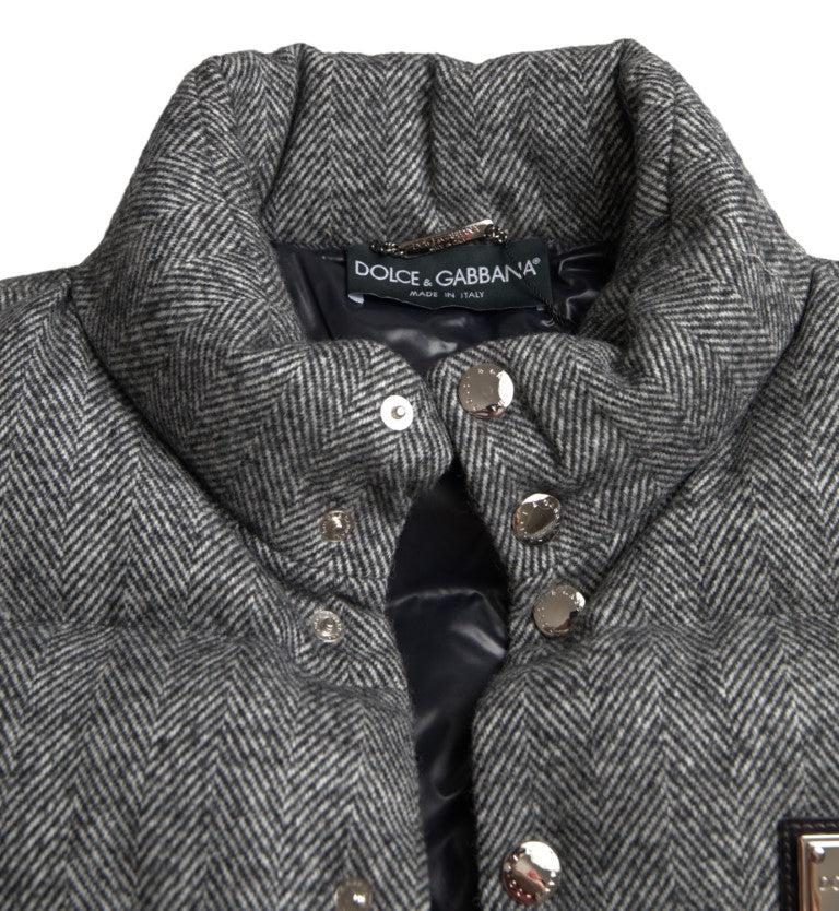 Dolce & Gabbana Elegant Chevron Knit Wool Blend Vest Jacket | Regal Royce