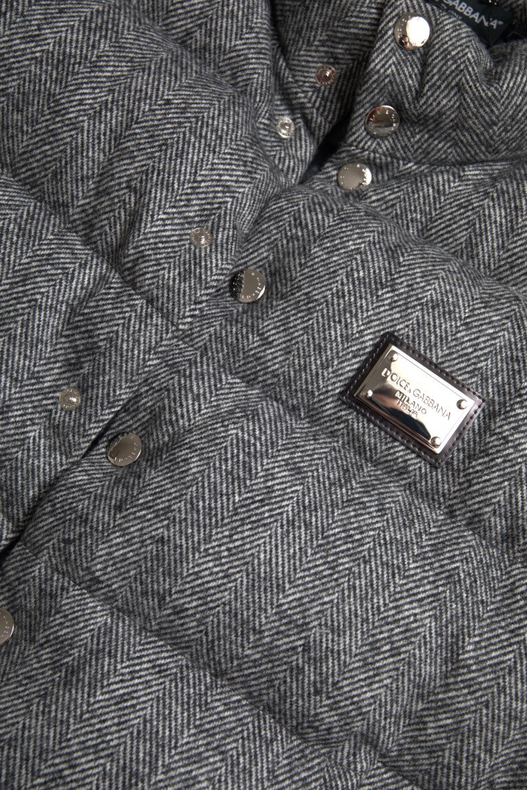 Dolce & Gabbana Elegant Chevron Knit Wool Blend Vest Jacket | Regal Royce