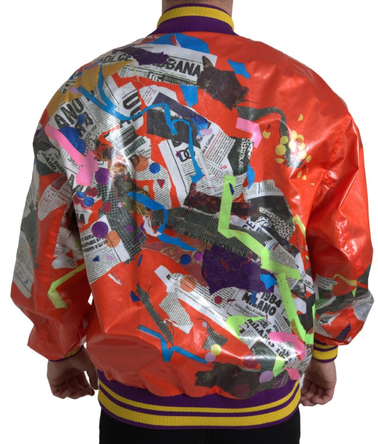 Dolce & Gabbana Orange Polyester Button Blouson Jacket | Regal Royce