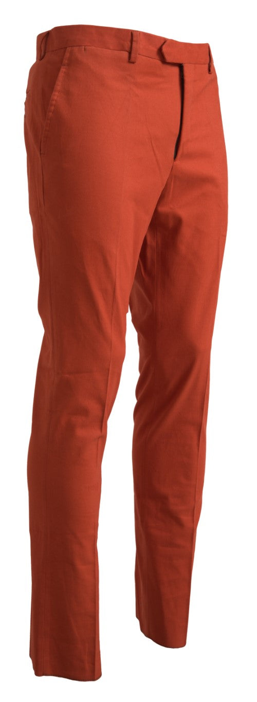 BENCIVENGA Orange Straight Fit Men Formal Trousers Pants | Regal Royce
