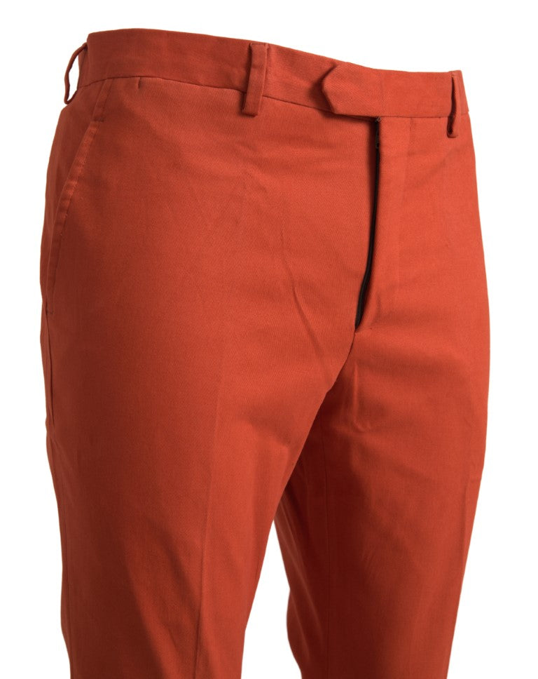 BENCIVENGA Orange Straight Fit Men Formal Trousers Pants | Regal Royce