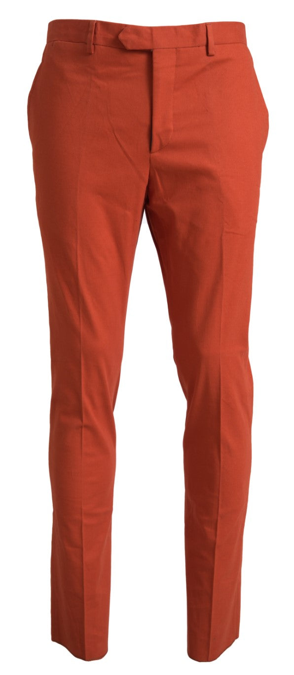 BENCIVENGA Orange Straight Fit Men Formal Trousers Pants | Regal Royce