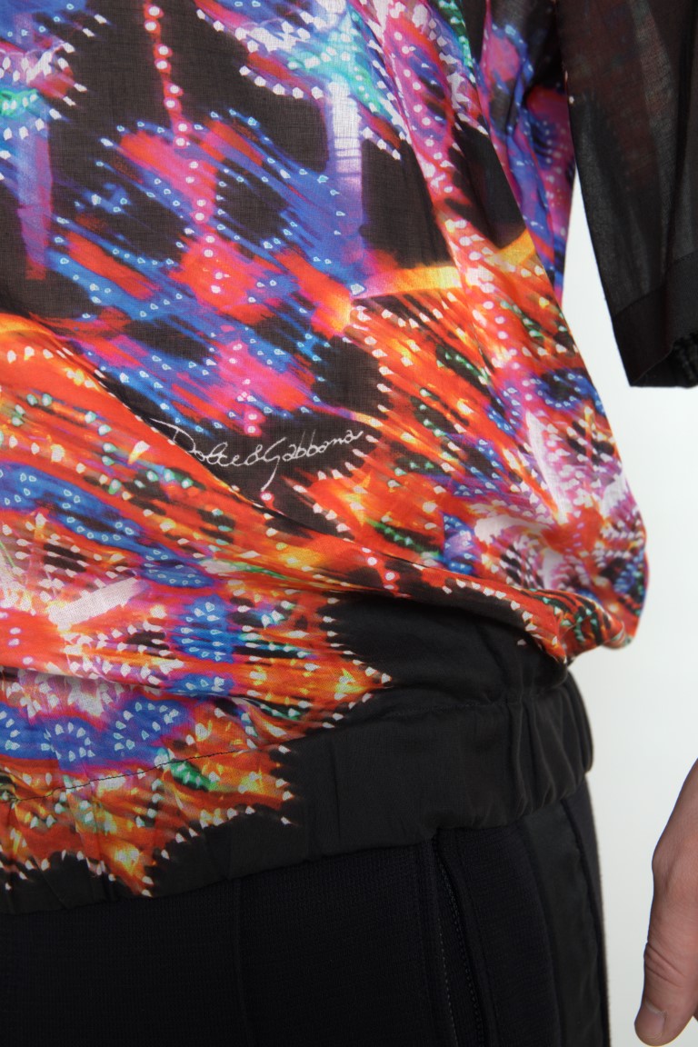 Dolce & Gabbana Multicolor Luminarie Print Men Cotton Shirt | Regal Royce