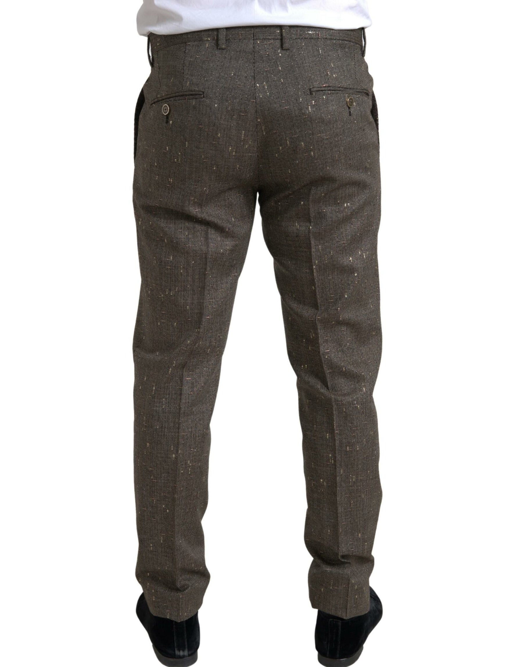 Dolce & Gabbana Brown Wool Dress Skinny Men Trouser Pants | Regal Royce