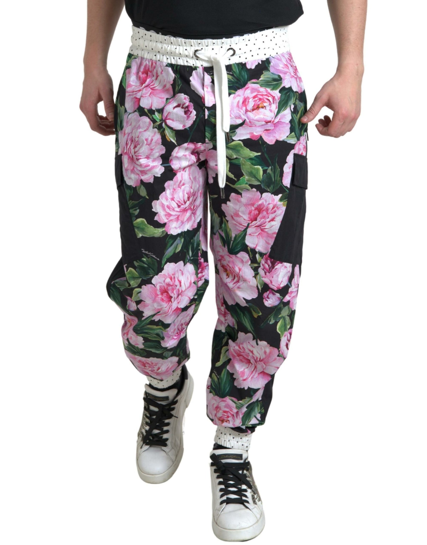 Dolce & Gabbana Multicolor Peony Joggers Cotton Men Pants | Regal Royce