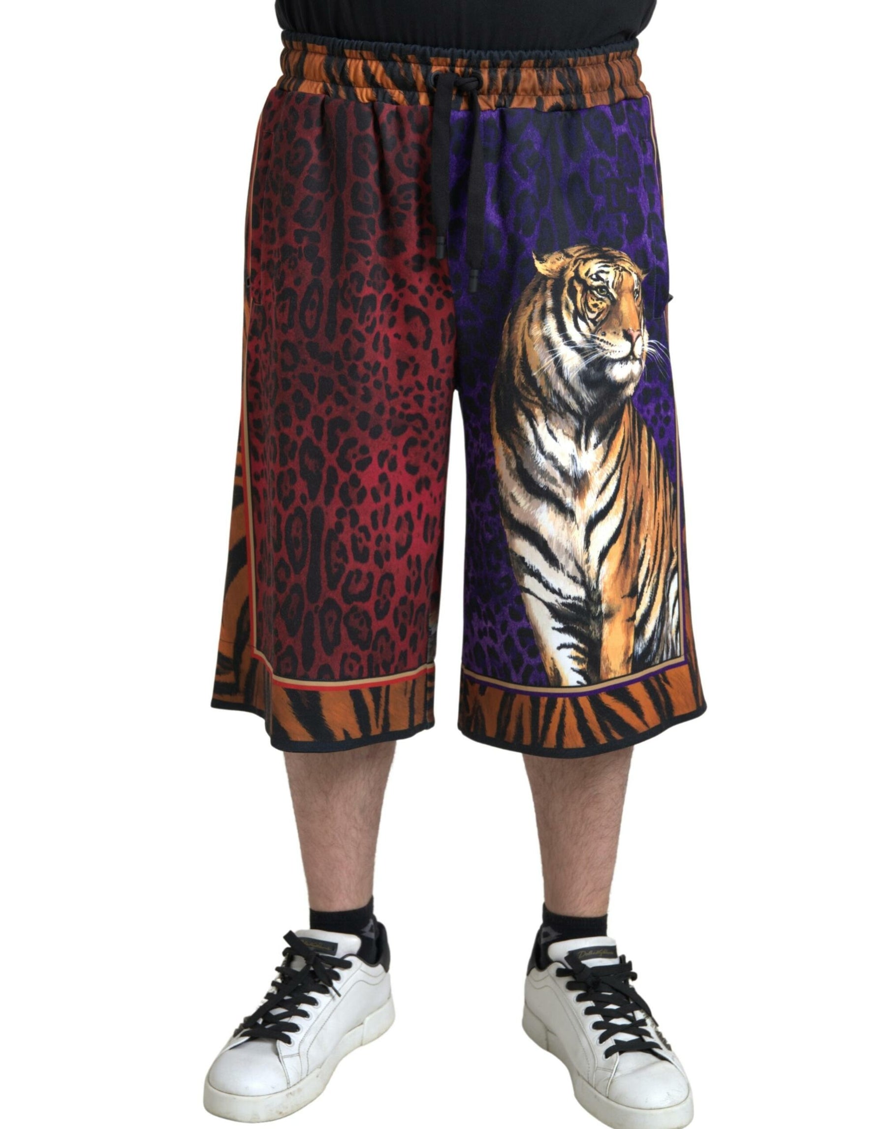 Dolce & Gabbana Multicolor Tiger Print Men Bermuda Shorts | Regal Royce