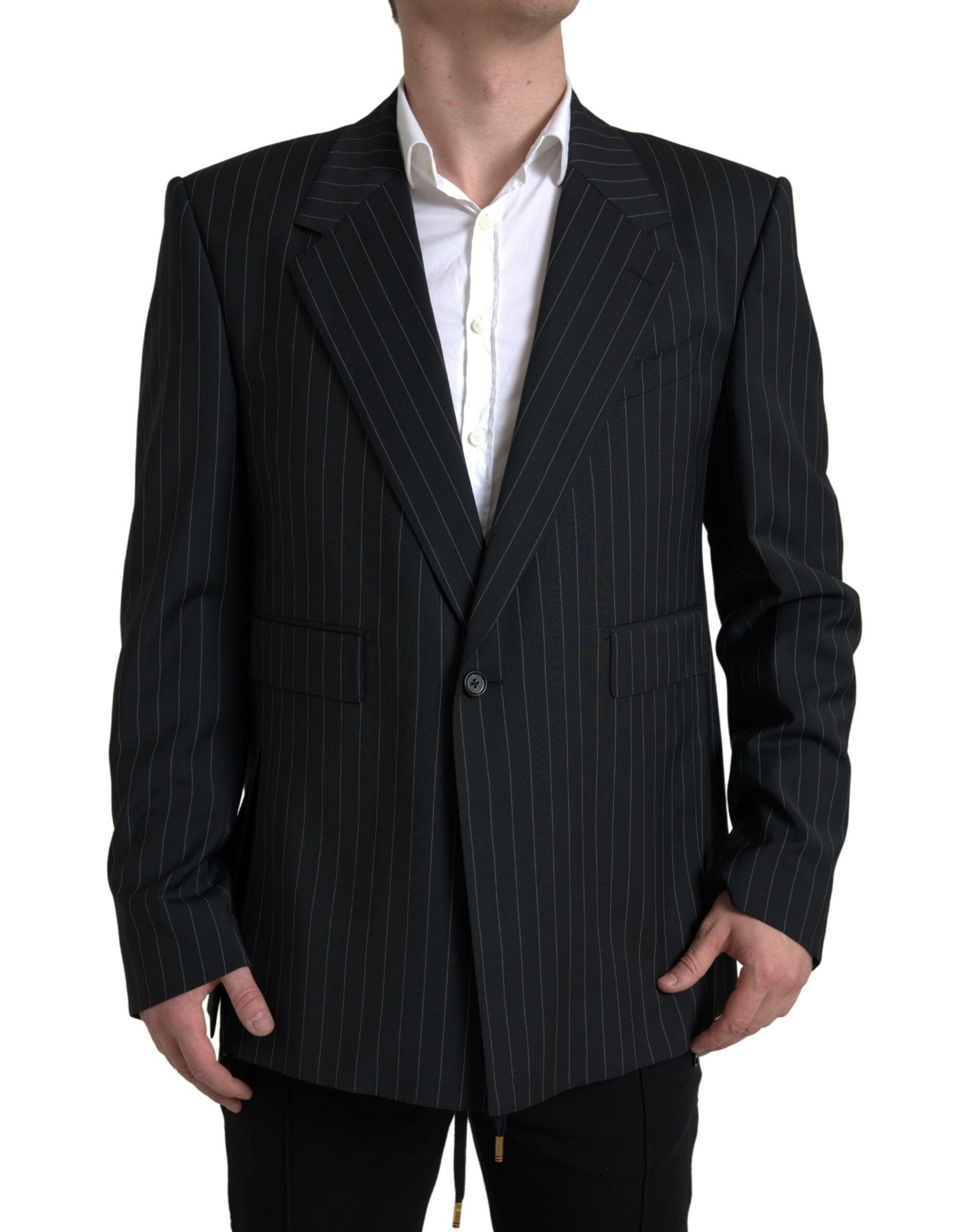 Dolce & Gabbana Black Stripe Single Breasted SICILIA Blazer | Regal Royce