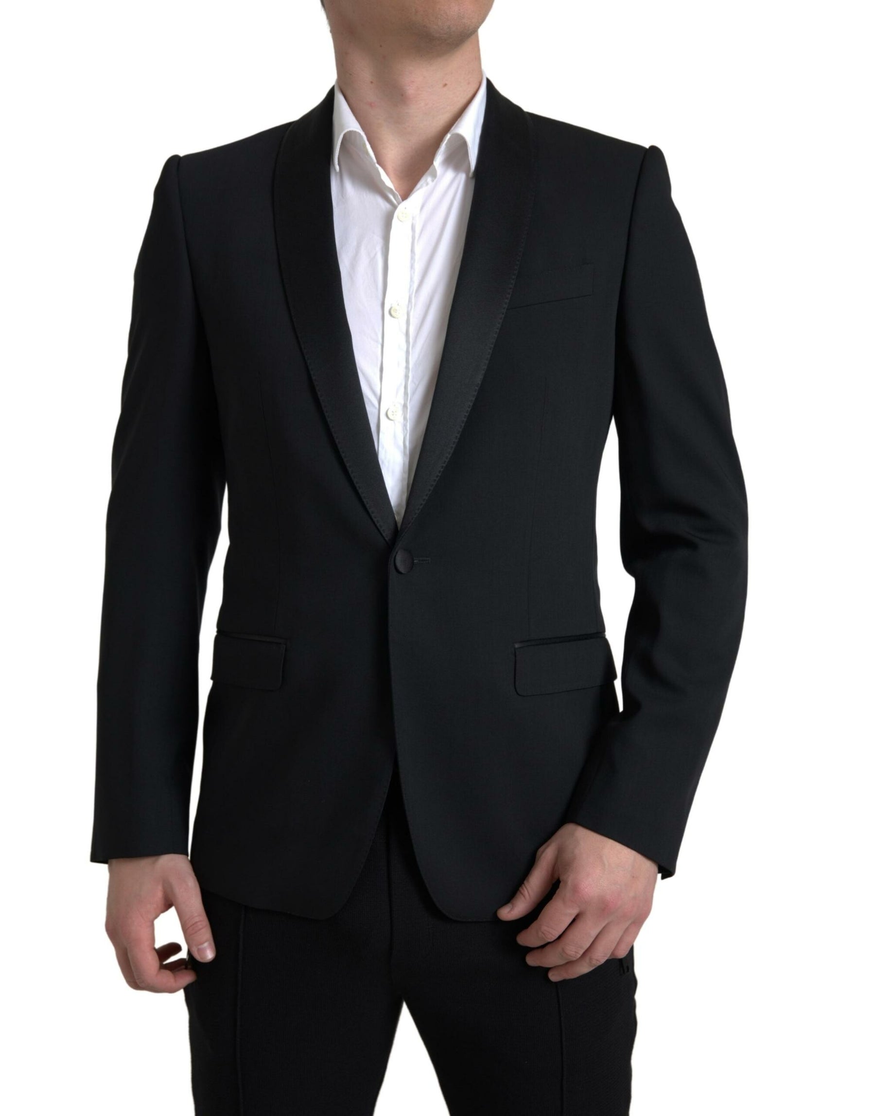 Dolce & Gabbana Black Wool Single Breasted MARTINI Blazer | Regal Royce