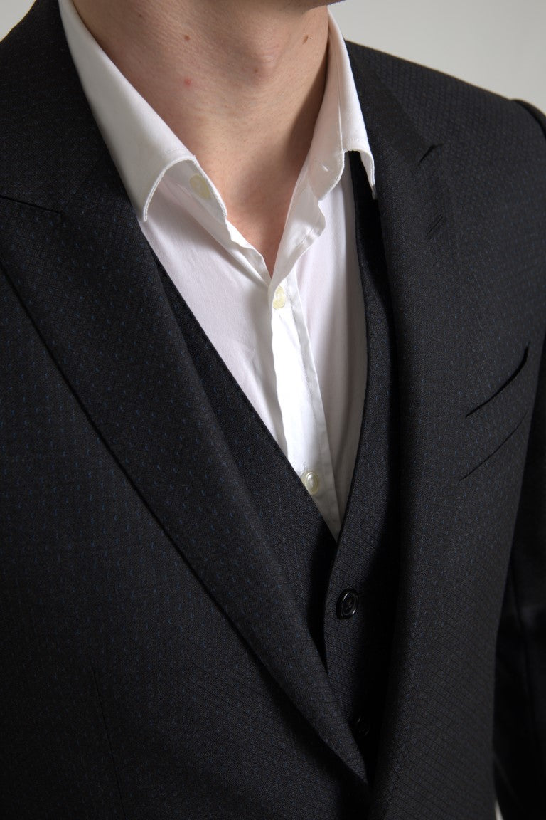 Dolce & Gabbana Black 3 Piece Single Breasted MARTINI Suit | Regal Royce