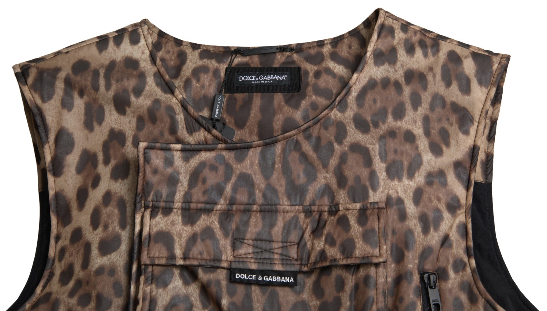 Dolce & Gabbana Brown Leopard Silk Sleeveless Sportswear | Regal Royce