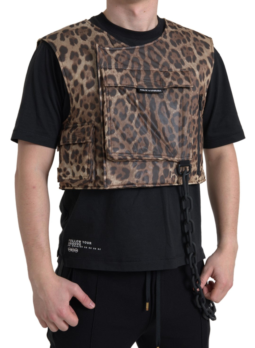 Dolce & Gabbana Brown Leopard Silk Sleeveless Sportswear | Regal Royce