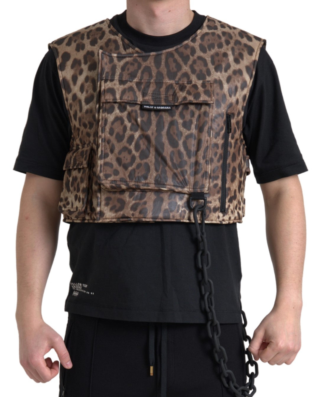 Dolce & Gabbana Brown Leopard Silk Sleeveless Sportswear | Regal Royce