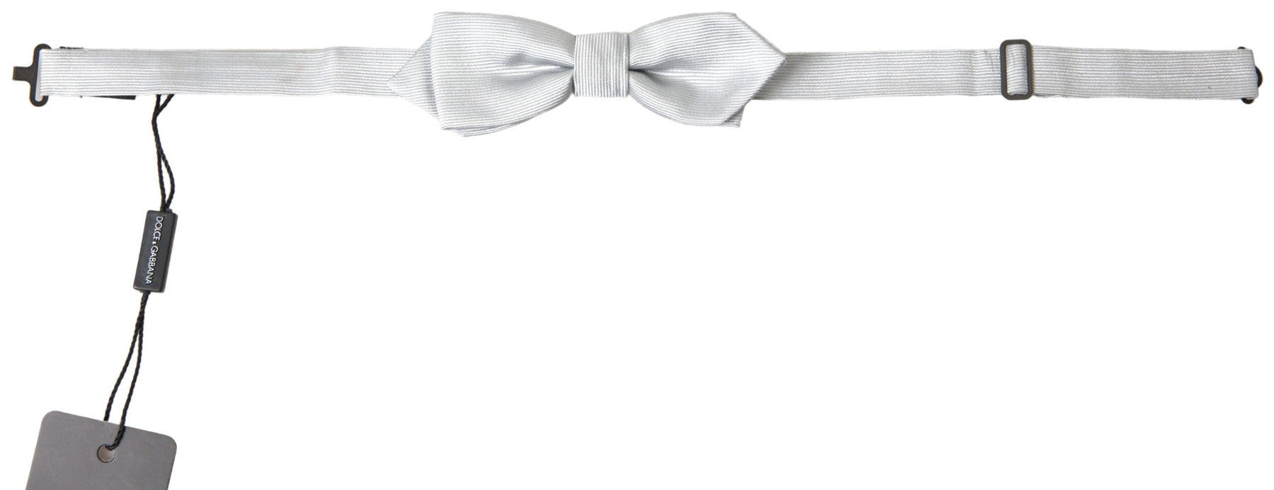 Dolce & Gabbana Gray Silk Adjustable Men Neck Papillon Bow Tie | Regal Royce
