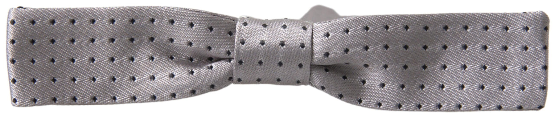 Dolce & Gabbana Gray Dotted Silk Adjustable Men Neck Papillon Bow Tie | Regal Royce