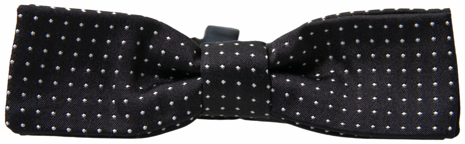 Dolce & Gabbana Black Polka Dot Silk Adjustable Men Neck Papillon Bow Tie | Regal Royce