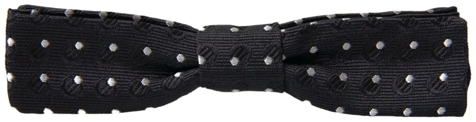 Dolce & Gabbana Black Polka Dot Silk Adjustable Men Neck Papillon Bow Tie | Regal Royce